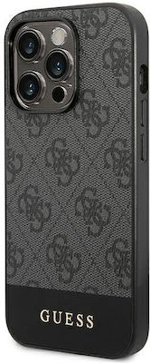 Guess 4G Stripe Collection Plastic Back Cover Gray (iPhone 14 Pro)