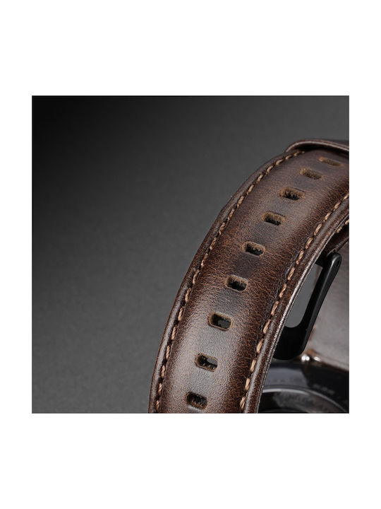 Dux Ducis Leather Wristband Business Version Strap Leather Dark Brown (Galaxy Watch / Huawei Watch / Honor Watch (20mm band))