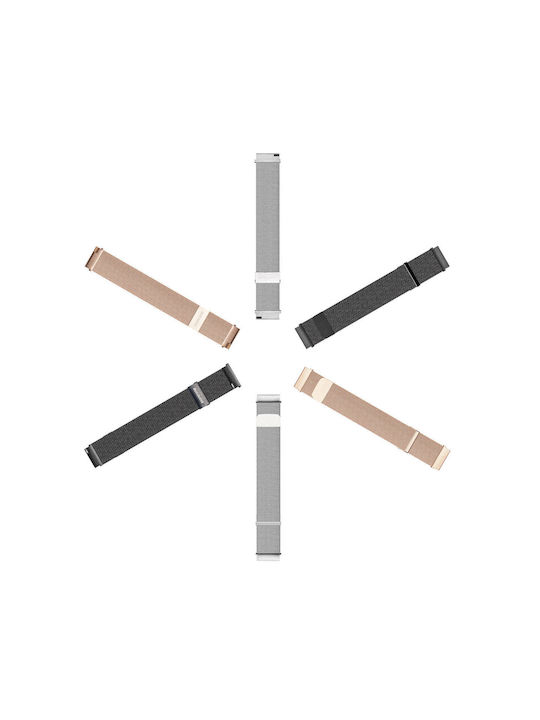 Dux Ducis Magnetic Wristband Milanese Version Λουράκι Μαύρο (Galaxy Watch / Huawei Watch / Honor Watch / Xiaomi Watch (22mm band))