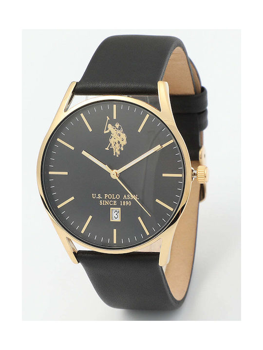 U.S. Polo Assn. Colin Watch Battery with Black Leather Strap