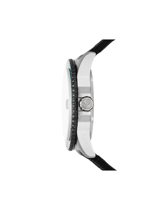 Emporio Armani Uhr Batterie mit Schwarz Stoffarmband