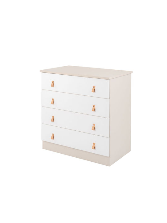 Elon Baby Dresser with 4 Drawers White 80x48x85cm