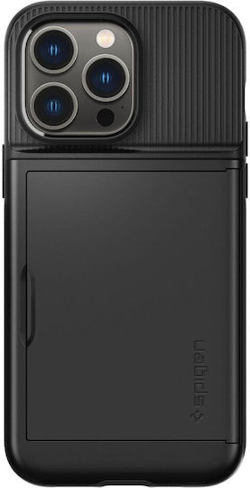 Spigen Slim Armor CS Back Cover Plastic / Silicone with Card Holder Black iPhone 14 Pro