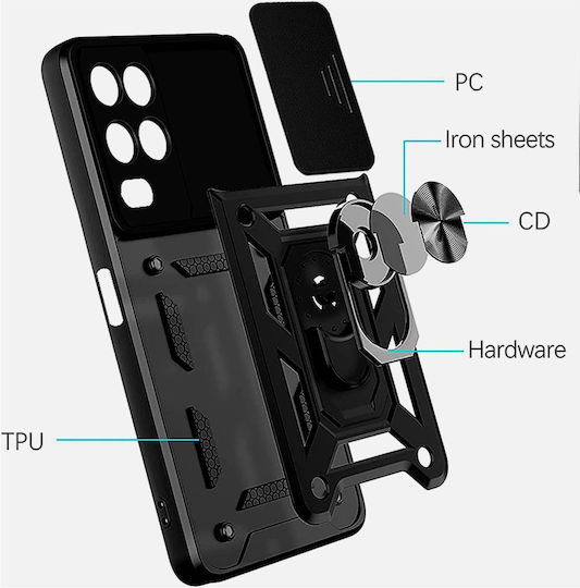 Bodycell Armor Slide Back Cover Πλαστικό Μαύρο (Realme 8/8 Pro)