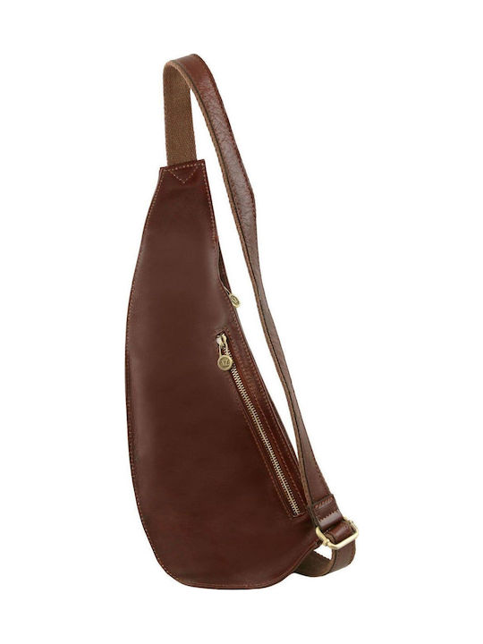 Crossover Leder Herrentasche Sling Schwarz