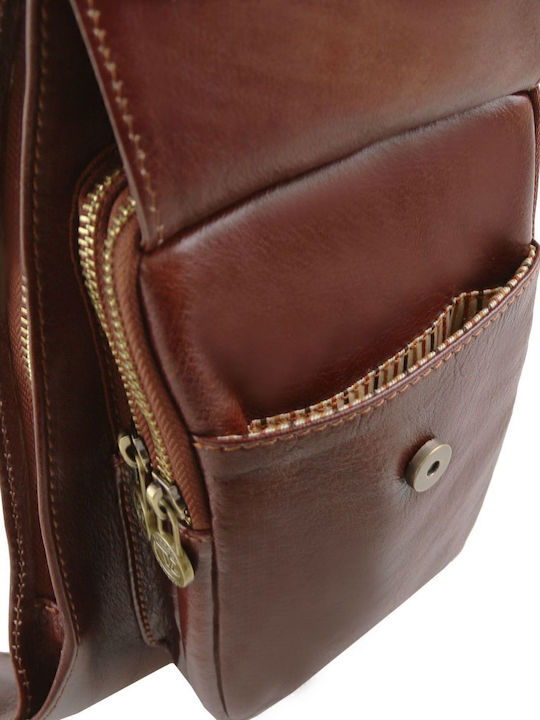 Crossover Leder Herrentasche Sling Schwarz