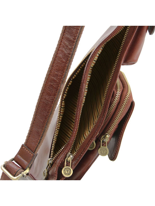 Crossover Leder Herrentasche Sling Schwarz