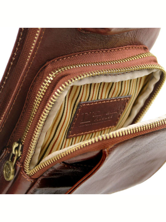 Crossover Leder Herrentasche Sling Schwarz