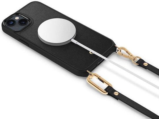 Spigen Cyrill Classic Charm Mag Задна Корица Силикон с Каишка Черен iPhone 14