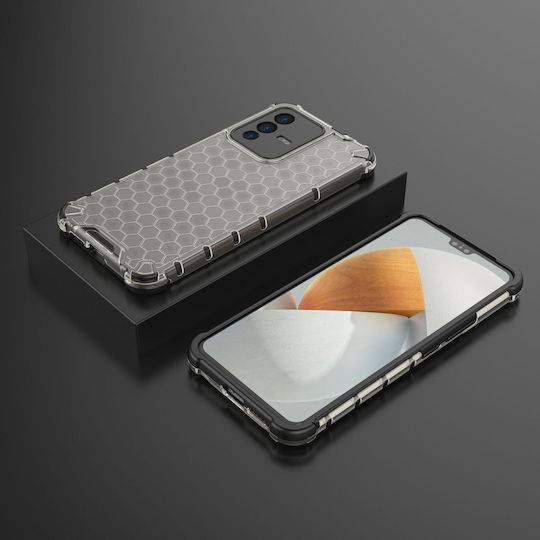 Hurtel Honeycomb Задна корица Пластмаса / Силикон Черен (Vivo V23 5G)