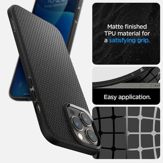 Spigen Liquid Air Umschlag Rückseite Silikon Matte Black (iPhone 14 Pro)