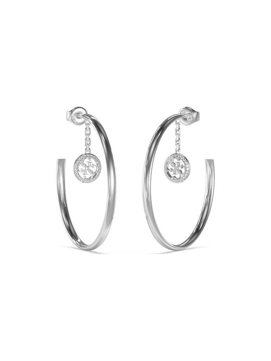 Guess Earrings Hoops made of Steel with Stones