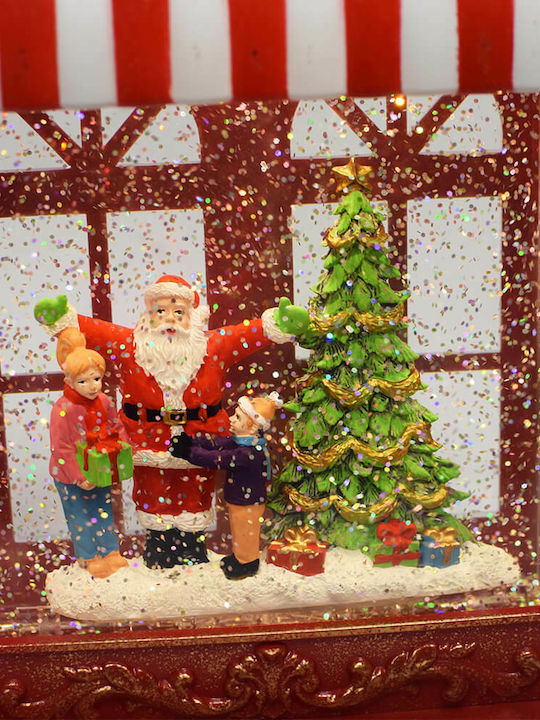 SP Souliotis Santa Claus Christmas Decorative Figurine Illuminated Red Power Source Battery with Music 29.5x9.5x16cm