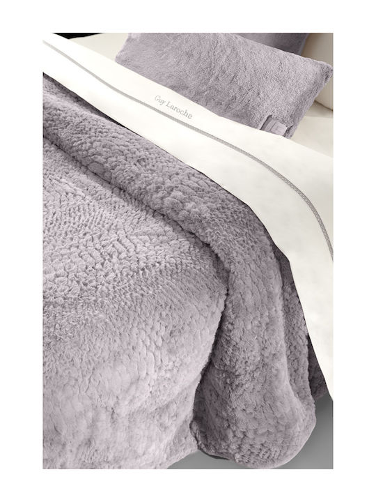 Guy Laroche Crusty Σετ Κουβέρτα Γούνινη Υπέρδιπλη 220x240εκ. Melanze