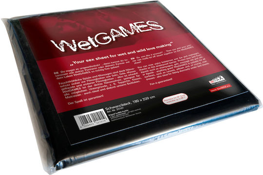 JoyDivision Wet Games Bed Sheet 180 x 220 Σεντόνι Λάτεξ σε Μαύρο Χρώμα