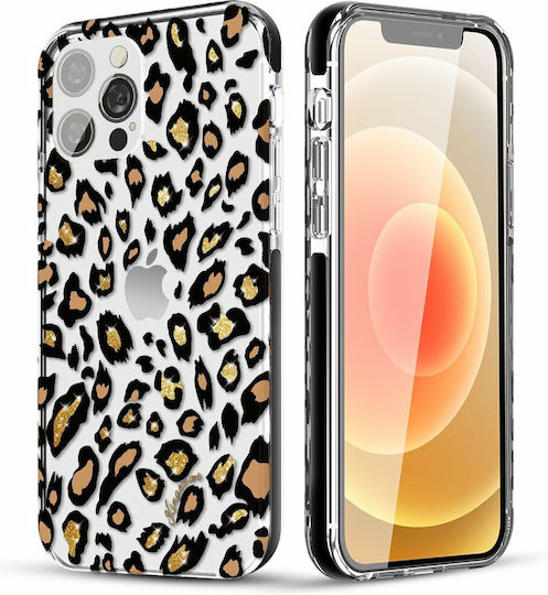 Kingxbar Wild Umschlag Rückseite Silikon Leopard (iPhone 13 Pro)