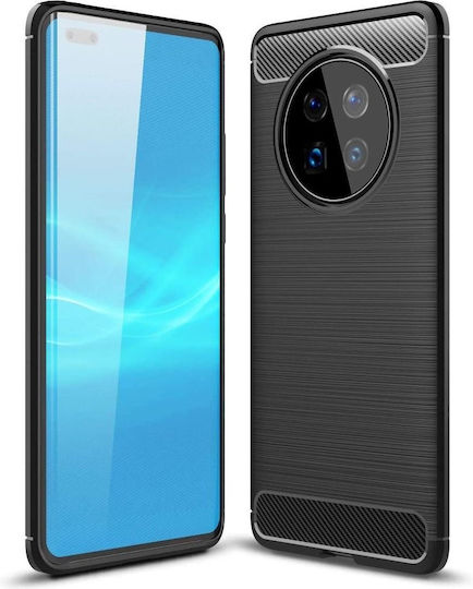 Forcell Carbon Umschlag Rückseite Silikon Schwarz (Huawei Mate 40 Pro)