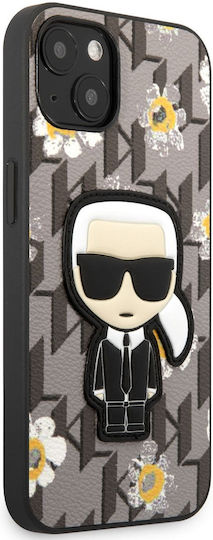 Karl Lagerfeld Ikonik Flower Umschlag Rückseite Kunststoff Gray (iPhone 13)