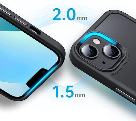 Tech-Protect Magmat Magsafe Back Cover Plastic / Silicone 2mm Clear/Black (iPhone 14 Pro Max)