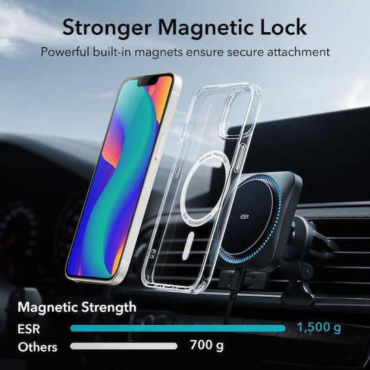 ESR Classic Hybrid Magsafe Umschlag Rückseite Kunststoff / Silikon 0.5mm Transparent (iPhone 13)