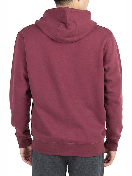 Russell Athletic Men's Sweatshirt Jacket with Hood and Pockets Burgundy