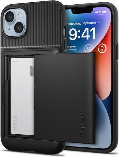 Spigen Slim Armor CS Back Cover Πλαστικό / Σιλικόνης με Υποδοχή για Κάρτες Μαύρο (iPhone 14)