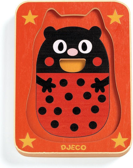 Wooden Kids Puzzle Pegged Max And His Friends For 1+ Years 4pcs Djeco