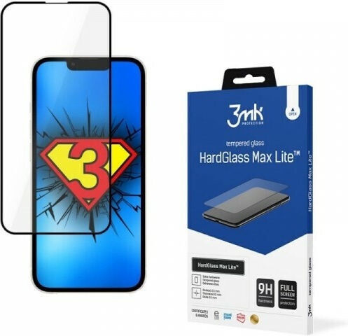 3MK HardGlass Max Lite Tempered Glass Μαύρο (Oppo Reno 7 Lite 5 G)