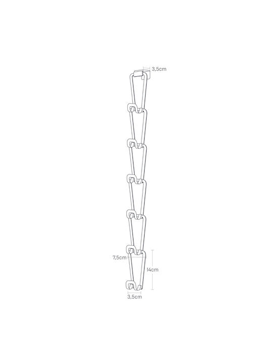 Yamazaki Door Hook 6 Slots Metallic 7.5x8x77cm