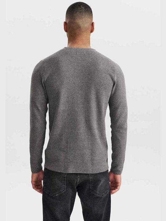 Gabba Tomas Pulover Bărbătesc cu Mânecă Lungă Knit Grey Melange 10019-0890