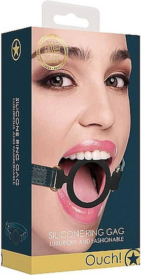 Shots Ouch! Silicone Ring Gag With Leather Straps Knebel Petrol