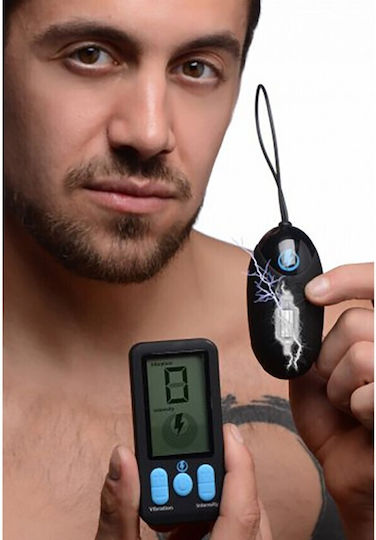 XR Zeus E-Stim Pro for Electro-stimulation Silicone Vibrating Egg with Remote Control Black
