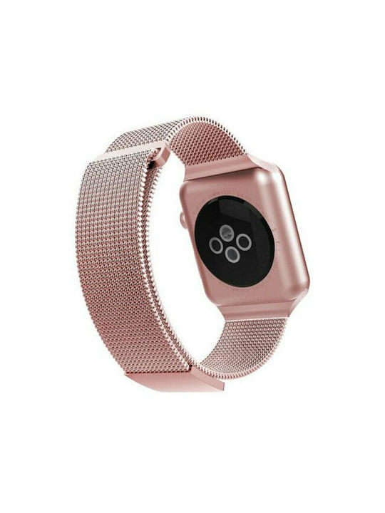 X-Doria Milanese Metal Band Λουράκι Ανοξείδωτο Ατσάλι Ροζ Χρυσό (Apple Watch 42/44/45mm)