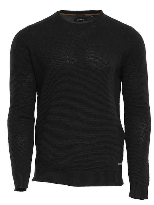 Double Herren Langarm-Pullover Schwarz