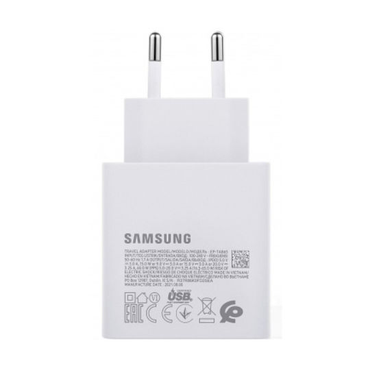 Samsung Φορτιστής Χωρίς Καλώδιο με Θύρα USB-C 65W Λευκός (EP-TA865 Bulk)