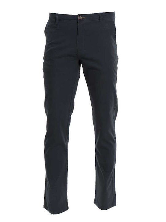 Double Men's Trousers Chino in Regular Fit Navy Blue