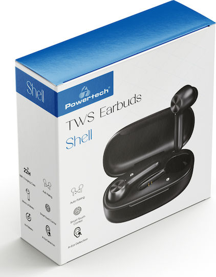 Powertech PT-1033 In-ear Bluetooth Handsfree Ακουστικά με Θήκη Φόρτισης Μαύρα