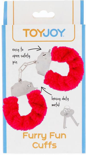 ToyJoy Furry Fun Cuffs Χειροπέδες σε Κόκκινο Χρώμα