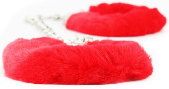 Lovetoy Fetish Pleasure Fluffy Hand Cuffs Χειροπέδες σε Κόκκινο Χρώμα