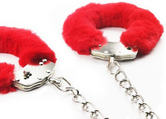 Lovetoy Fetish Pleasure Fluffy Hand Cuffs Χειροπέδες σε Κόκκινο Χρώμα