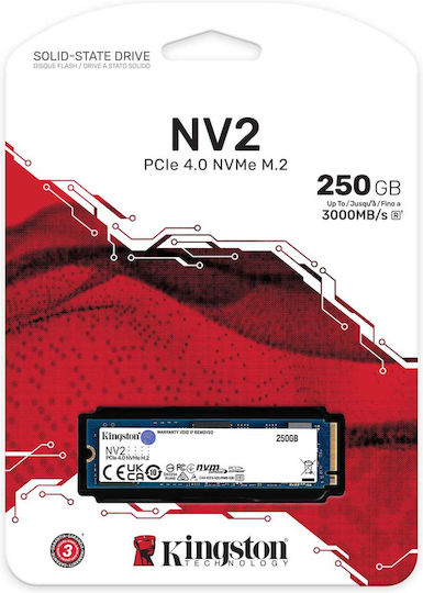 Kingston NV2 SSD 250GB τύπου M.2 με σύνδεση PCI Express 4.0 SNV2S/250G