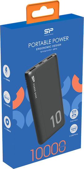 Silicon Power GP15 Power Bank 10000mAh cu 2 Porturi USB-A Negru