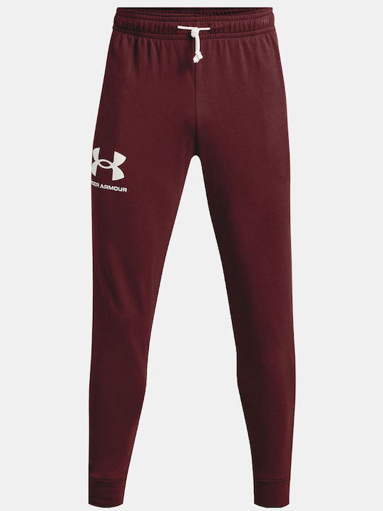 Rival Terry Sweatpants with Elastic Burgundy