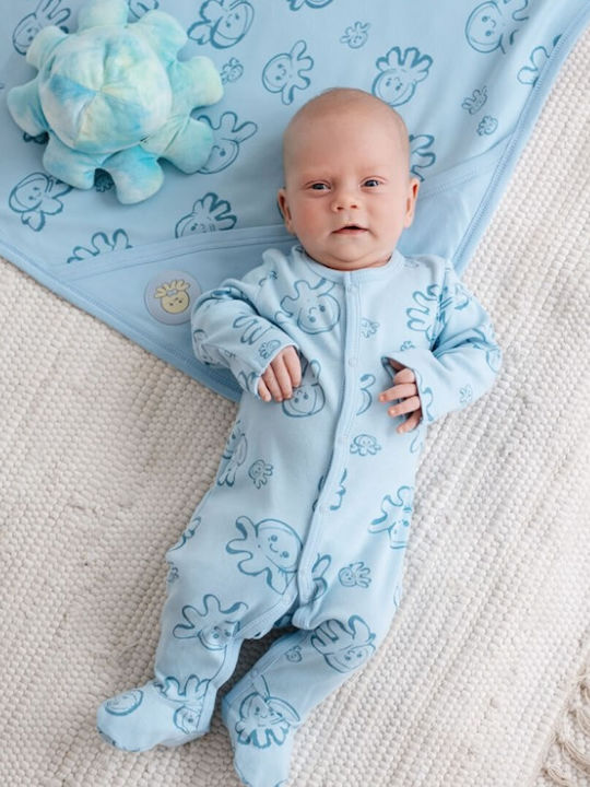 One-piece pants light blue with Octopus