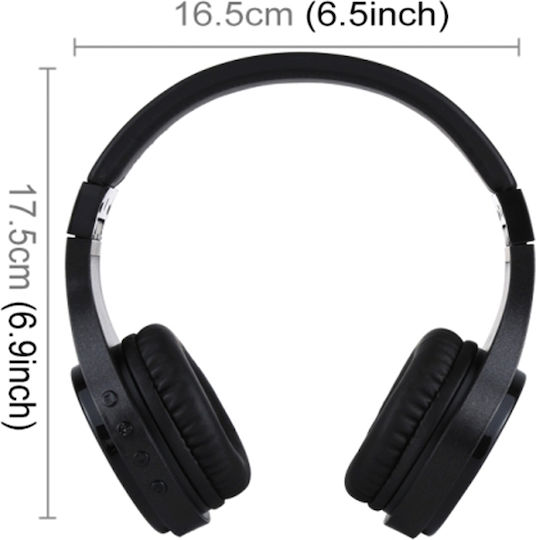Ovleng S55 Bluetooth Wireless On Ear Headphones with Radio with 6 hours of Operation Black
