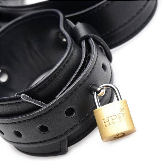 Strict Leather Frog-Tie Restraint Bondage Harness with Locks Limb Restraint Set in Black Color