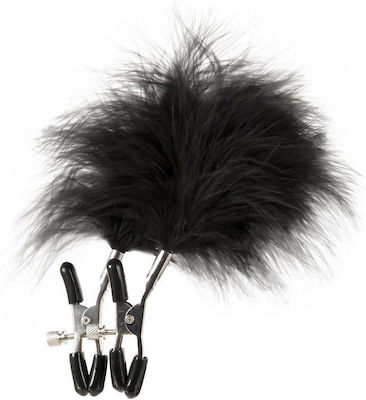 Guilty Pleasure Feathered Nipple Clamps in Schwarz Farbe