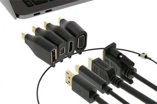Deltaco Konverter USB-C männlich zu DisplayPort / HDMI / USB-C / VGA / Mini-DisplayPort weiblich 1Stück USBC-AR1