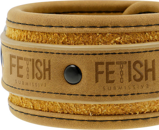Fetish Submissive Ankle Cuffs Vegan Leather Handcuffs in Brown Color