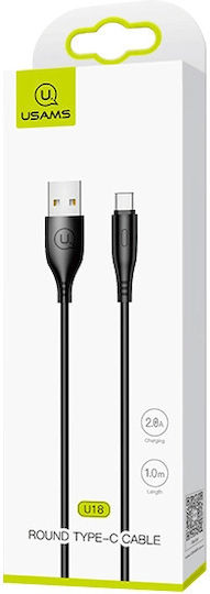 Usams US-SJ267 USB 2.0 Cable USB-C Male - USB-A 10W Black 1m SJ267USB01